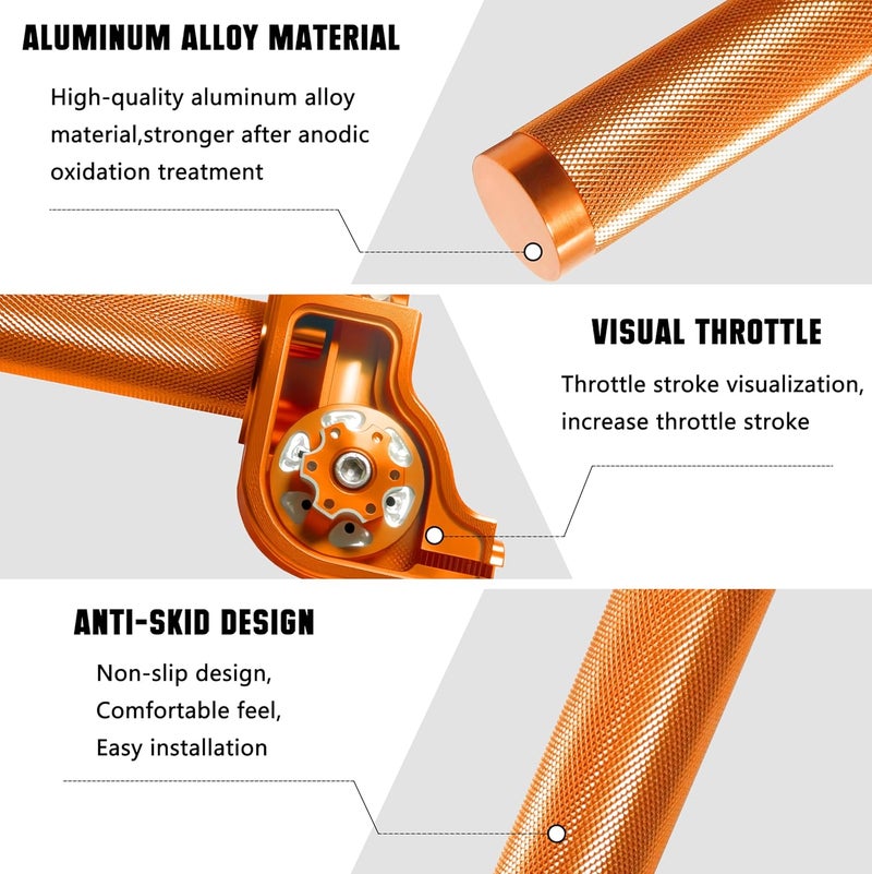 JXPANG Motorcycle Throttle Grip 7/8" 22mm CNC Aluminum Quick Twister with Throttle Cable for KLX CR CRF EXC XR CRF50 CRF230 50 110 125 230 250 Dirt Pit Bike Motocross Motorbike Quad ATV - Image 2